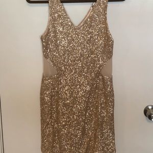 Gold sequenced dress
